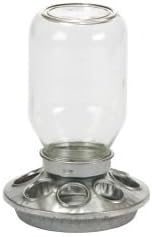 Rocky Mountain Goods Chick Feeder Base for Jar - Jar Feeder for Small Birds and Chickens - Galvanized Rust Proof Steel - 8 Feed Holes - Easy to Attach Glass or Plastic jar