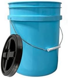 House Naturals 5 Gallon Food Grade Bucket Pail with Airtight Screw on Lid (Pack of 3) BPA Free Made in USA- 3 Colors (Aqua, Blue, Gray, Black lids)