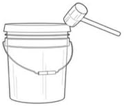 House Naturals 5 Gallon Made in USA Food Grade Plastic Bucket with Screw On Air Tight Double Gasket Lid, (Pack of 3) (Yellow Buckets/Pails - Green Lids)