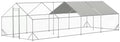 Large Metal Chicken Coop, Walk-in Chicken Run Cages with Waterproof and Anti-Ultraviolet Cover for Outside(10' L x 26 W x 6.56' H) Spire Top