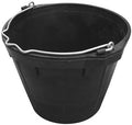10 Quart Black Rubber Farm/Ranch/Shop Utility Bucket/Pail - (8 Pack)