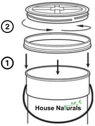 House Naturals 7 Gallon Food Grade - BPA Free- Made in USA Large Gray Container Bucket Pail with Screw on lid (Pack of 2)