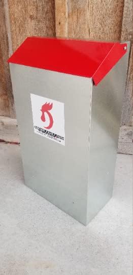 DUNCAN'S FAMILY FARM STORE Space Saving Mountable Steel Poultry Feeder (Back Feed, Front Loading)