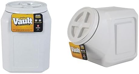 Gamma2 Vittles Vault Pet Food Storage Container Bundle - 50lbs [14" L x 20" H] & 60lbs [14.5" L x 19" H] Stackable Containers with Sealing Lids, Made in USA