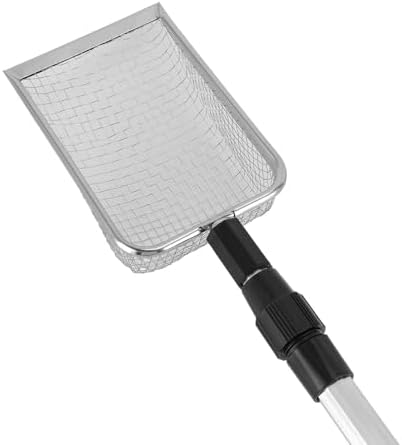 Diydeg Chicken Poop Scooper, Adjustable Stainless Steel Detachable Metal Litter Scoop Sifting Shovel for Cleaning Chicken Coop, Non Stick Poultry Waste Sifter Shovel with Long Handle (A