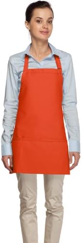 DayStar Apparel Premium Quality 3-Pocket Bib Apron with Adjustable Neck and Extra Long Ties - Style 200