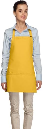 DayStar Apparel Premium Quality 3-Pocket Bib Apron with Adjustable Neck and Extra Long Ties - Style 200