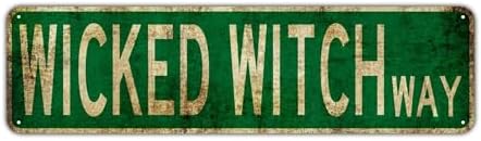 Wicked Witch Way Metal Tin Sign (4''x16''), Novelty Street Sign, Home Decor, Room Wall Decor, Restaurant, Bar, Cafe, Garage, Farmhouse Easter Gift