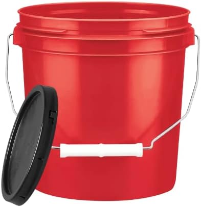 House Naturals 1 Gallon Food Grade Buckets with Lids BPA Free Plastic containers Three Colors (Pack of 3) Made in USA