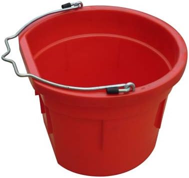 8 Quart 2 Gallon Red Flat Back Farm/Ranch/Shop Utility Bucket Pail - Pack of (10)