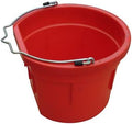 8 Quart 2 Gallon Red Flat Back Farm/Ranch/Shop Utility Bucket Pail - Pack of (6)
