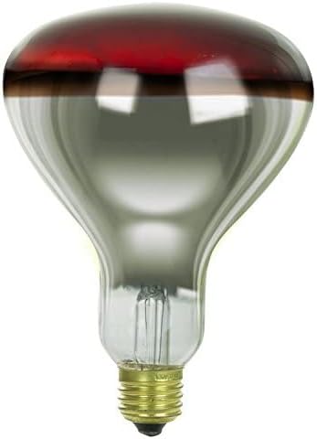 250 Watts R40 Red Heat lamp Light Bulbs Infrared Flood Reflector Incandescent Spotlight for Food Service, Brooder Bulb, Chicken, Pet, Bathroom, Light Therapy 250R40/HR Medium E26 Base 1 Pack