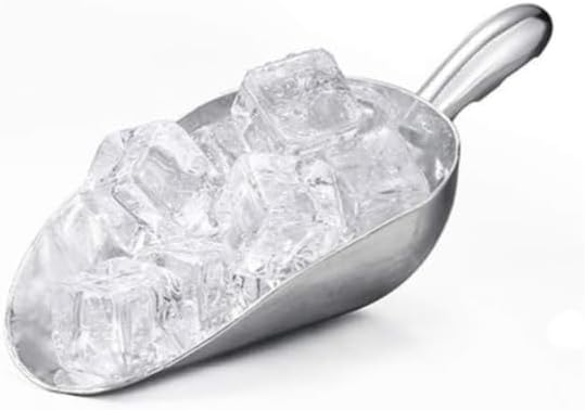 HORNO Pack of 2 Silver Cast Aluminum Shovel Scoops，Ideal for Ice Cube, Coffee Bean, Food, Candy, Flour, Dry Goods,Spice（12oz）