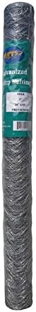 20GA Galvanized Hexagonal Poultry Netting Chicken Wire 36 inches x 50 feet x 2 inches Mesh
