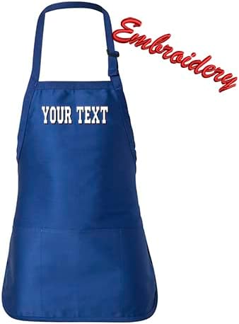 Personalized APRON with Pouch Pocket Adult Q4250 / Embroidery Text Apron/Custom Text Apron/Embroidery Apron