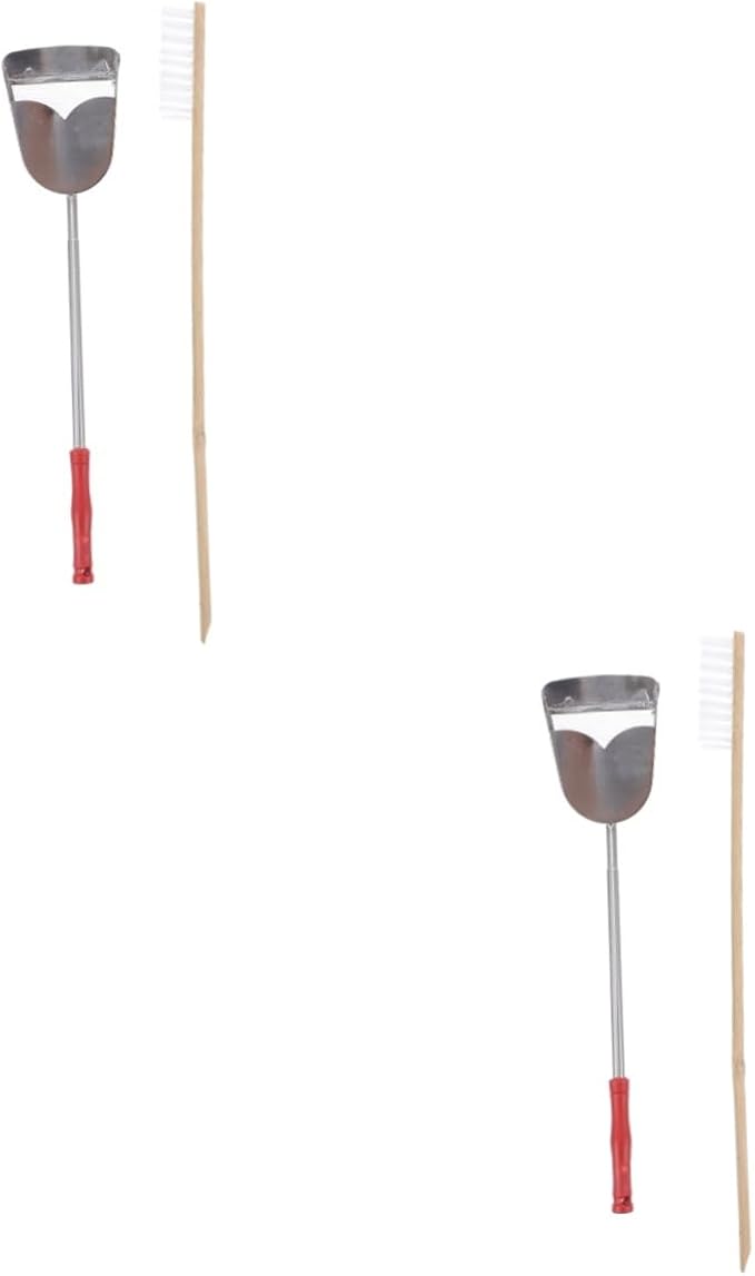 Angoily 4pcs Bird Cage Cleaning Set Brush and Shovel Kit for Parrot and Pets Easy to Use Cage Accessory for Daily Maintenance