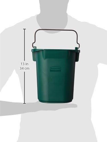 Rubbermaid Commercial Products Heavy-Duty Cleaning Pail, 5-Quart, Green, Utility Bucket with Built-In Spout and Handle for House Cleaning/Storage/Livestock Feeding/Car Washing