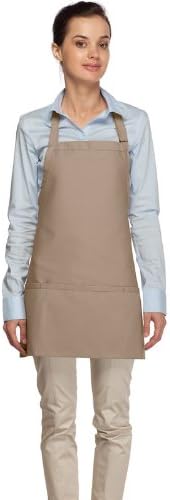 DayStar Apparel Premium Quality 3-Pocket Bib Apron with Adjustable Neck and Extra Long Ties - Style 200