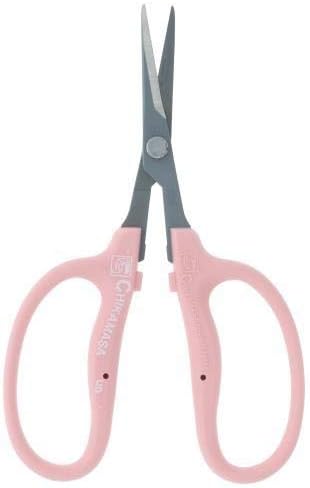 Chikamasa B-500SRFP Curved Scissors with Fluorine Coating, Pink