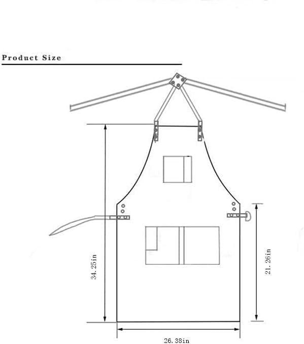 Midkit One Size Fits Utility Apron Adjustable Cross-Back Straps Multi-Use Portable Waxed Canvas Aprons With 5 Tool Pockets