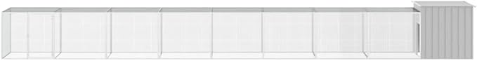 Large Galvanized Steel Chicken Cage, Walk-in Poultry Run, Weather-Resistant Pet Enclosure for Hens, Ducks and Small Animals, 354-Inch Length
