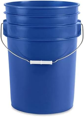 House Naturals 6 Gallon Food Grade BPA Free Made in USA Blue Bucket Pail with White Airtight Screw On Lid (Pack of 2)