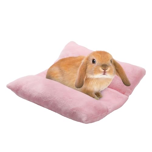 MEWTOGO 14" x 13" Bunny Bed for Rabbit Cage, Thickened & Soft - 13 x 14In, Pink, flannel by MEWTOGO