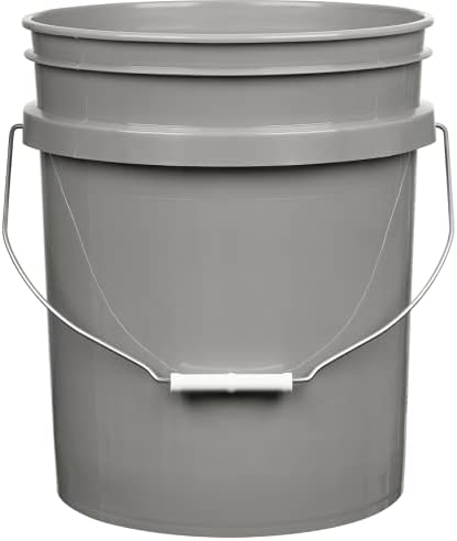House Naturals 5 Gallon Food Grade Bucket Pail with Airtight Screw on Lid (Pack of 3) BPA Free Made in USA- 3 Colors (Aqua, Blue, Gray, Black lids)