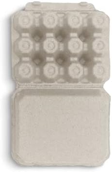 Henlay Quail Egg Cartons - Recycled Cardboard Paper Pulp 3x4 Square Style - Holds One Dozen Eggs (30)