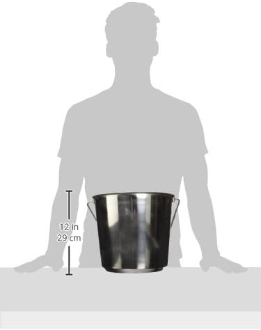 Indipets Heavy Duty Stainless Steel Pail - 13 Quart - Durable Dog Food and Water Storage