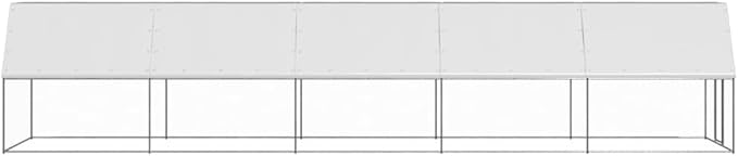 Grey Galvanized Steel Extra Large Chicken Cage Outdoor 78.7 x 393.7 x 78.7 in Lockable Weather-Resistant Poultry Run for Garden, Backyard or Terrace