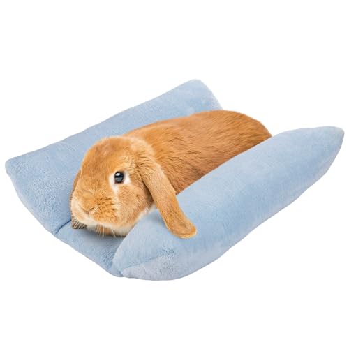 MEWTOGO 15.7" x 14" Bunny Bed for Rabbit Cage - 15.7 x 14In, Light Blue, Cotton, Thickened & Soft by MEWTOGO