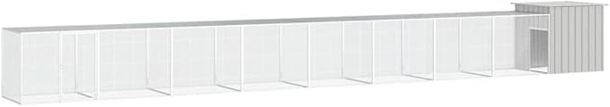 Large Galvanized Steel Chicken Cage, Walk-in Poultry Run, Weather-Resistant Pet Enclosure for Hens, Ducks and Small Animals, 354-Inch Length