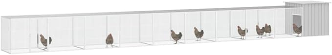 Extra Large Chicken Cage, Expandable Galvanized Steel Poultry Run, Secure Outdoor Coop for Backyard Hen Enclosure, Weatherproof Metal Pen