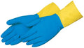 Liberty 2570SP Neoprene/Latex Liquid Proof Unsupported Glove with Flock Lined, Chemical Resistant, 28 mil Thickness, 13" Length, X-Large, Blue/Yellow (Pack of 12)