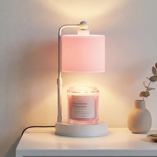 Pink Candle Warmer Lamp with Timer, Modern Farmhouse Dimmable Candle Warmer - Home Decor for Bedroom-Pink by Bingyouth