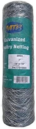 20GA Galvanized Hexagonal Poultry Netting Chicken Wire 18 inches x 150 feet x 2 inches Mesh