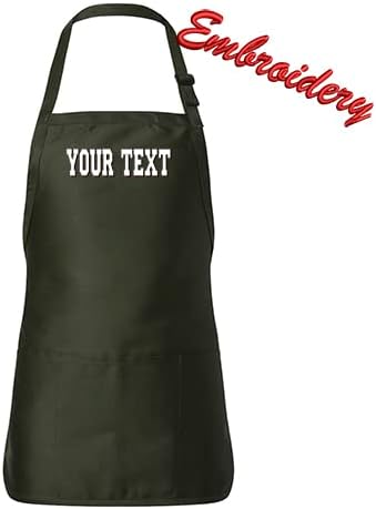Personalized APRON with Pouch Pocket Adult Q4250 / Embroidery Text Apron/Custom Text Apron/Embroidery Apron