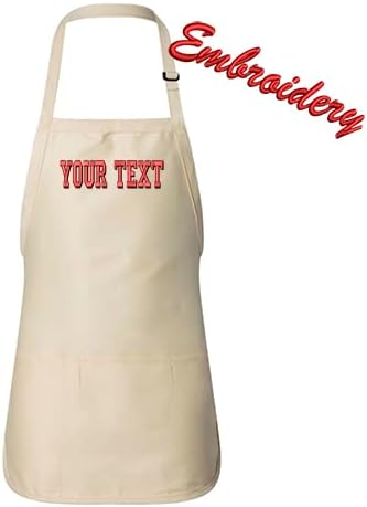 Personalized APRON with Pouch Pocket Adult Q4250 / Embroidery Text Apron/Custom Text Apron/Embroidery Apron