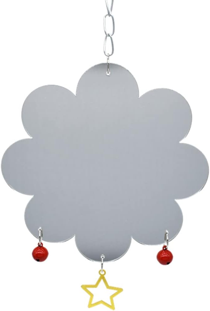 Chicken Toys for Hens with Mirrors Chicken Swing Mirror Toy with Bell Star for Chicks Roosters Large One Side Mirror