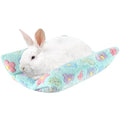 PETKNOWS Bunny Beds,15.75" × 13.78" Padded Concave Nest for Small Pets - Large, Blue, Flannel by PETKNOWS