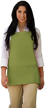 DayStar Apparel Premium Quality 3-Pocket Bib Apron with Adjustable Neck and Extra Long Ties - Style 200