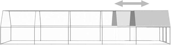 Weatherproof Outdoor Chicken Coop Large Walk-in Enclosure Outdoor Chicken Cage 9.8'x32.8'x6.6' Galvanized Steel for Outdoor Backyard Farm Garden
