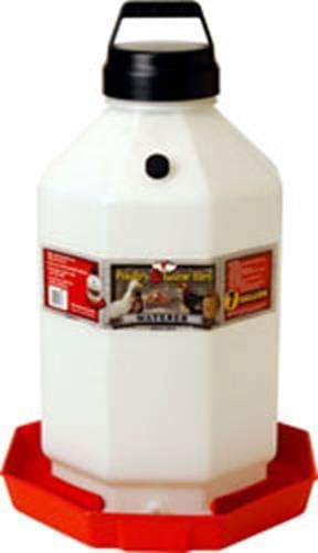 Little Giant® Plastic Poultry Waterer | Heavy Duty Plastic Gravity Fed Water Container | Easy to Fill | Snap on Jar | 7 Gallons