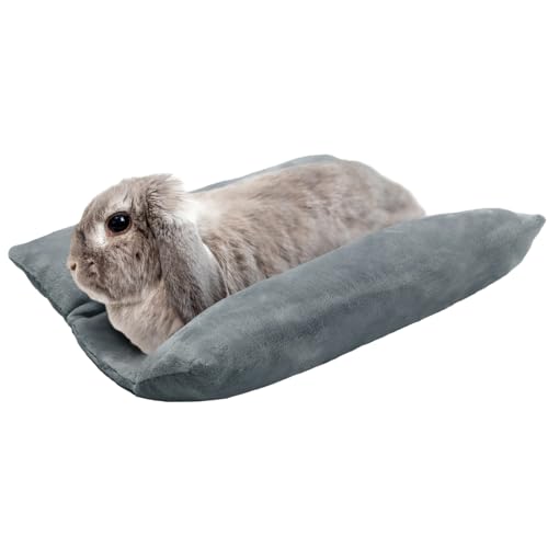 MEWTOGO 15.7" x 14" Bunny Bed for Rabbit Cage - 15.7 x 14In, Gray, flannel, Thickened & Soft by MEWTOGO