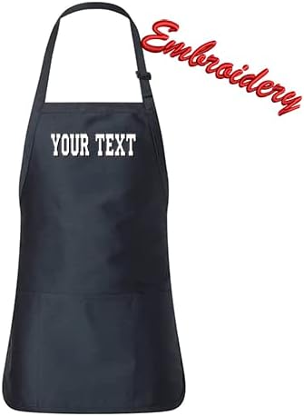 Personalized APRON with Pouch Pocket Adult Q4250 / Embroidery Text Apron/Custom Text Apron/Embroidery Apron