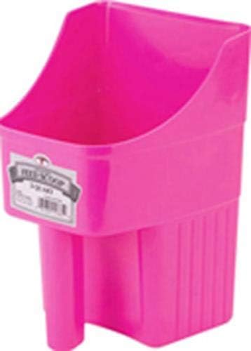 Little Giant® Plastic Enclosed Feed Scoop | Heavy Duty Durable Stackable Feed Scoop with Measure Marks | 3 Quart | Ranchers, Homesteaders and Livestock Farmers | Hot Pink