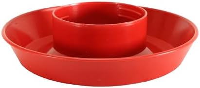 Little Giant® Screw-On Poultry Waterer Base | Heavy Duty Plastic Water Tray Base for Container | Chicken Waterer Screw on Base (Red, 1 Count)