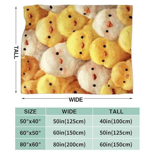 Chick Blanket Gifts for Kids Farm Chicken Throw Blanket 50"x40" - Flannel - Image 3