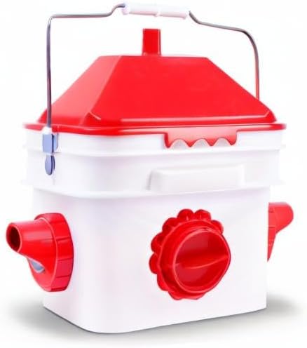 10 Pounds Chicken Feeder with 4 Ports, Rainproof Poultry Feeder for Up to 10 Adult Chickens or 15 Chicks （Patented Products）